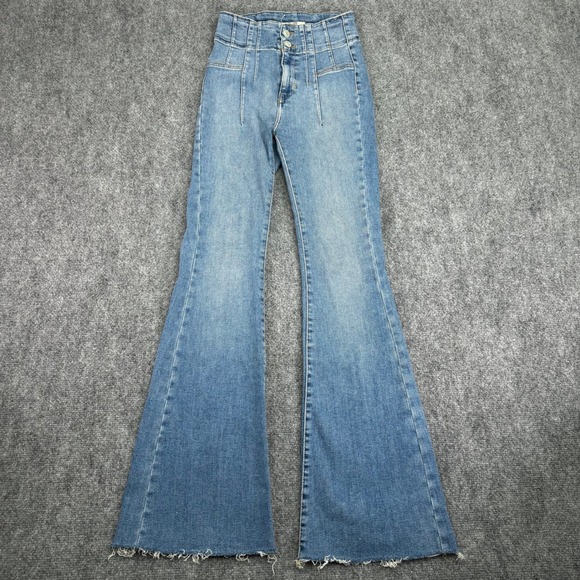 Free People Denim - Free People We The Free Jeans Womens 25x31 Jayde Flare Slim High Rise Raw Hem